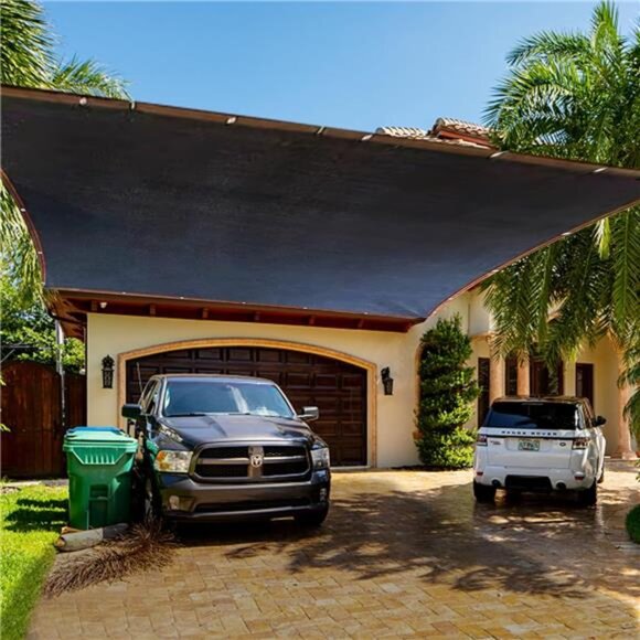 50% Black Shade Cloth, 20 x30 FT Durable Mesh Tarp with Grommets,Garden Sunblock - Picture 6 of 7